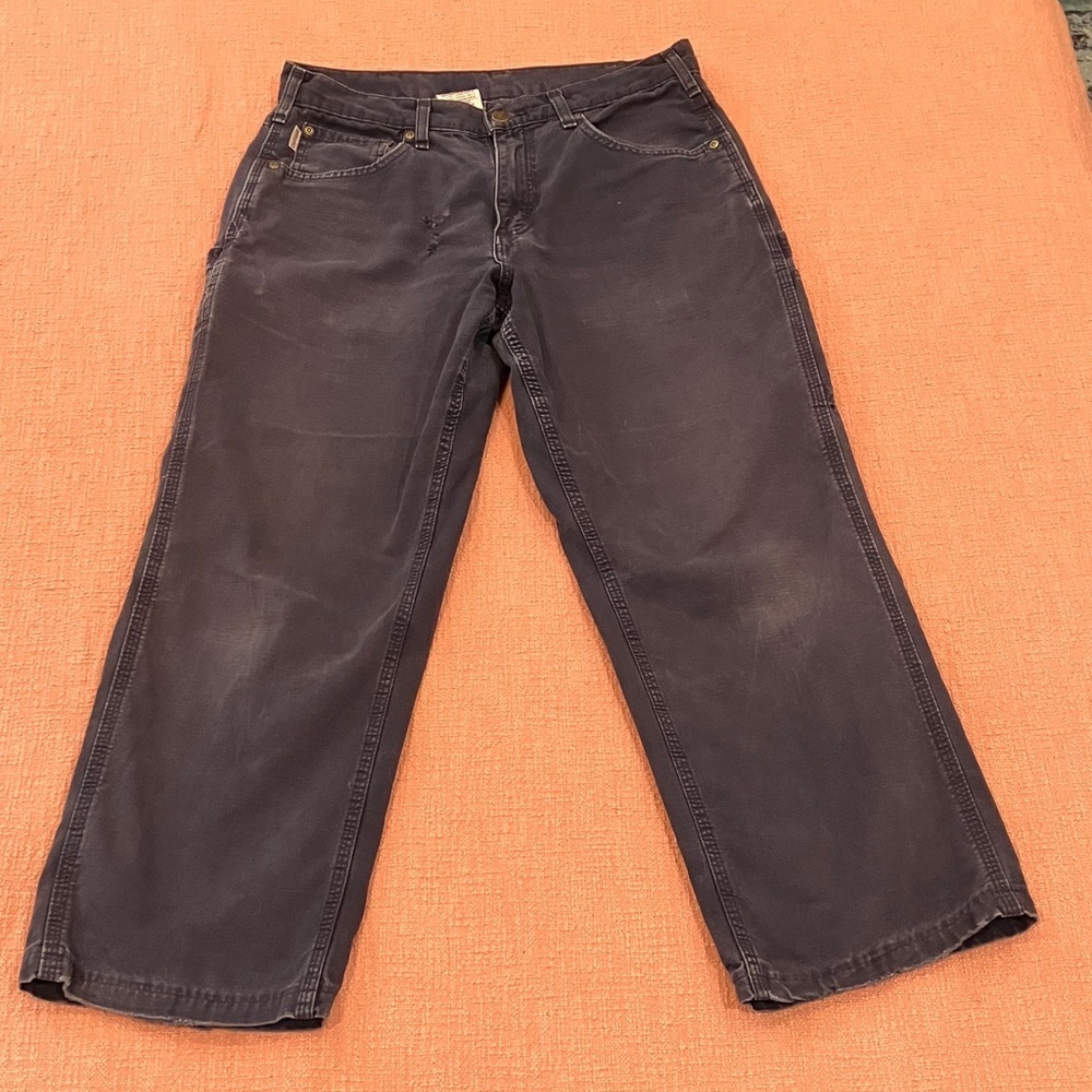 Carthartt men’s W33L27 Dark blue carpenter’s work Pants - loose fit dungarees